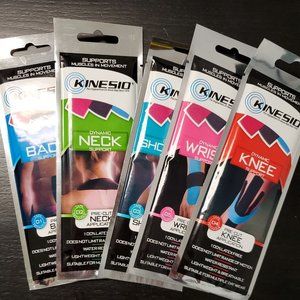 5 Pack AUTHENTIC KINESIO PRE-CUT TAPE Dynamic Back, Neck, Knee, Shoulder, Wrist